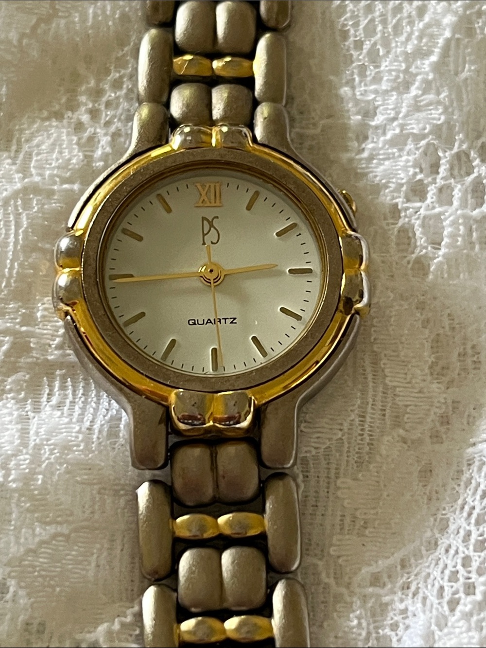 PS Two-Tone Women's Quartz Bracelet Watch in Silver and Gold